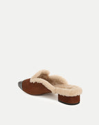 Veronica Beard Cecile Shearling Mule - Cedar