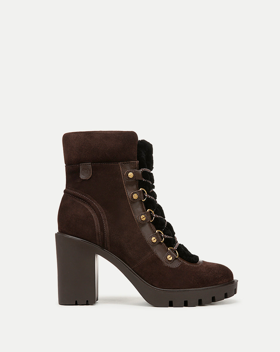 Veronica Beard Reece Lug Bootie - Espresso