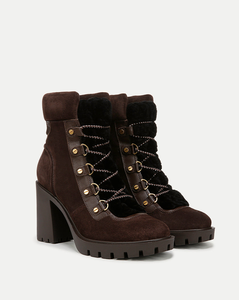 Veronica Beard Reece Lug Bootie - Espresso