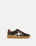 Veronica Beard Reagan Velcro Sneaker - Espresso/White