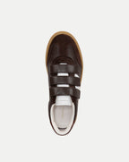 Veronica Beard Reagan Velcro Sneaker - Espresso/White