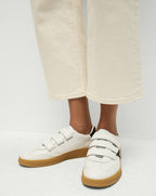 Veronica Beard Reagan Velcro Sneaker - White/Black