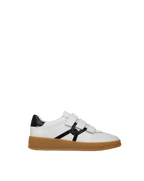 Veronica Beard Reagan Velcro Sneaker - White/Black