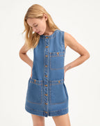 Veronica Beard Oakley Denim Mini Dress - Cornflower
