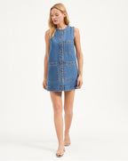 Veronica Beard Oakley Denim Mini Dress - Cornflower