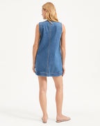 Veronica Beard Oakley Denim Mini Dress - Cornflower