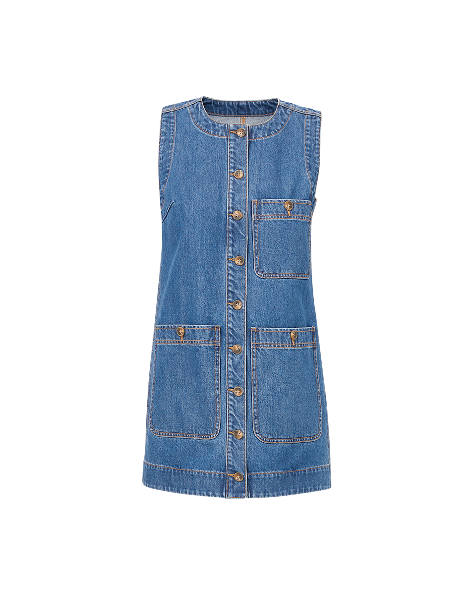 Veronica Beard Oakley Denim Mini Dress - Cornflower