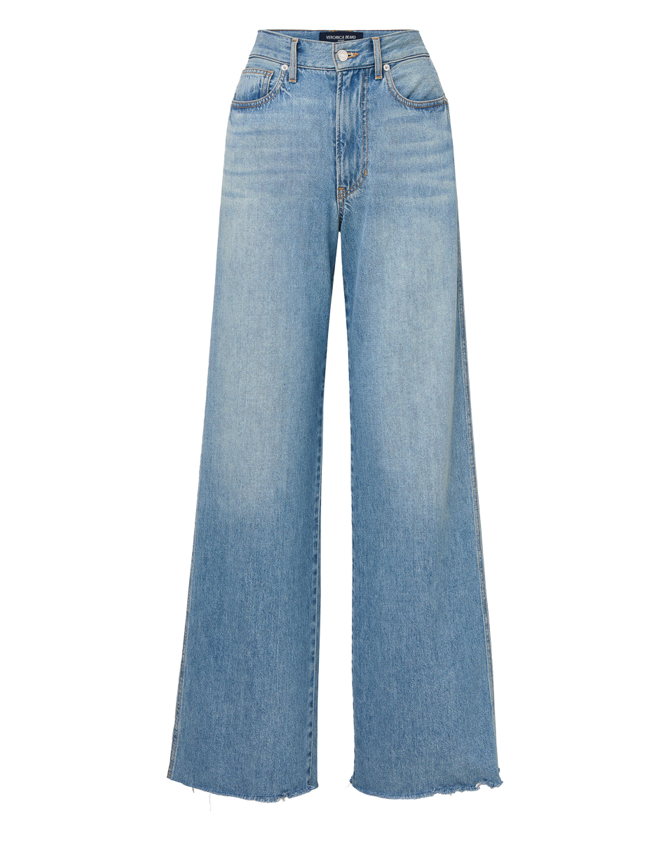 Veronica Beard Kasey Wide-Leg Jean - Dusted Glare