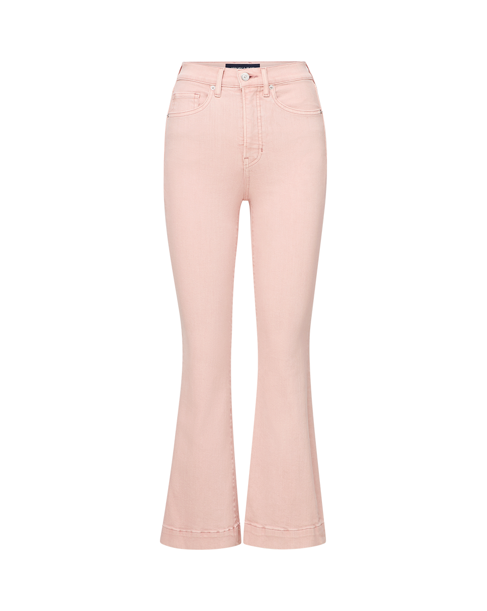 Veronica Beard Carson Kick-Flare Jean - Stoned Pink Shell
