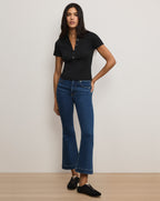 Veronica Beard Kearney Button-Down T-Shirt - Black