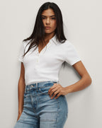 Veronica Beard Kearney Button-Down T-Shirt - White