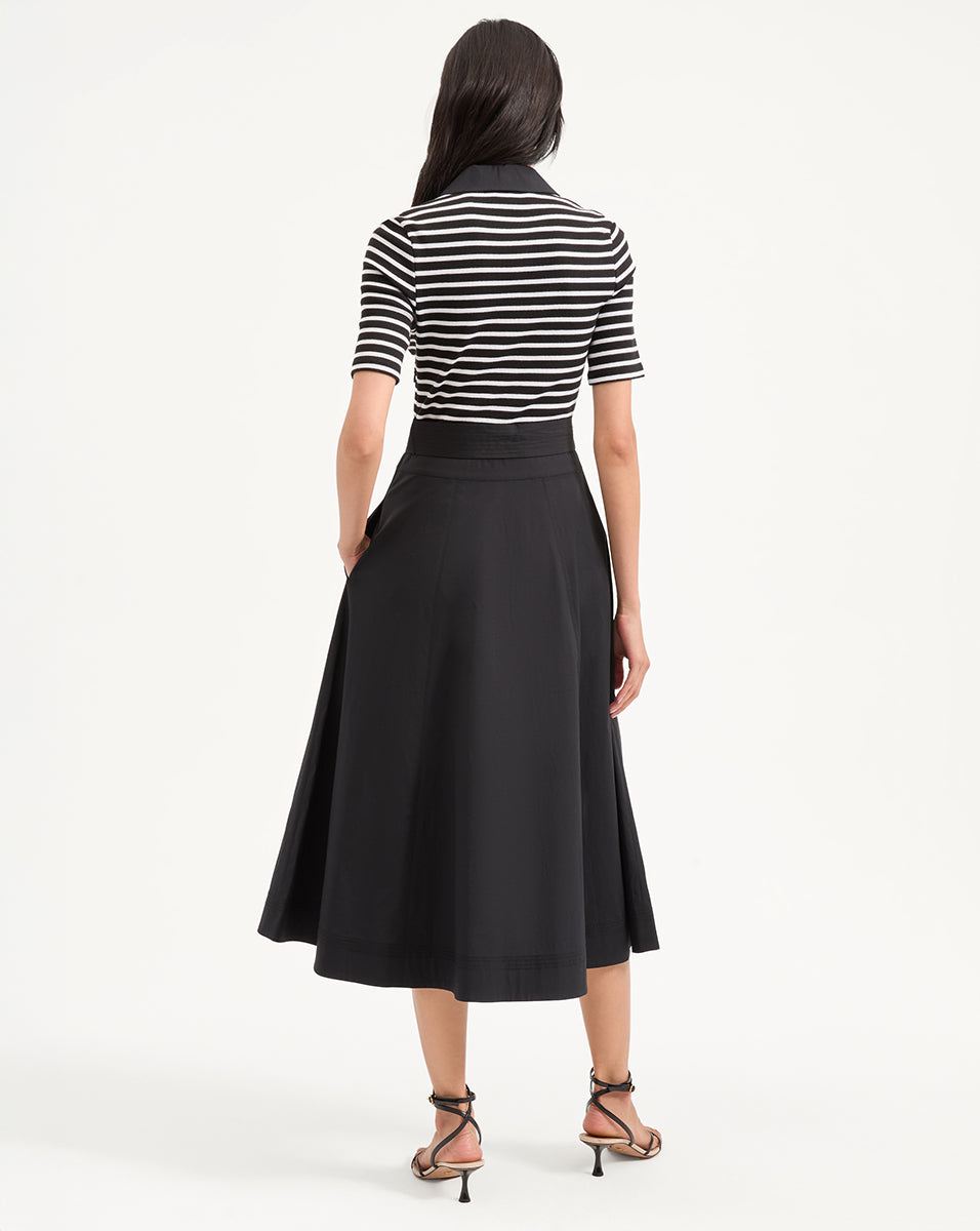 Veronica Beard Delise Mixed Media Dress - White/Black