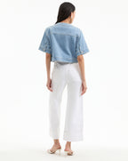 Veronica Beard Elias Short Sleeve Denim Jacket - Silverwood Blue