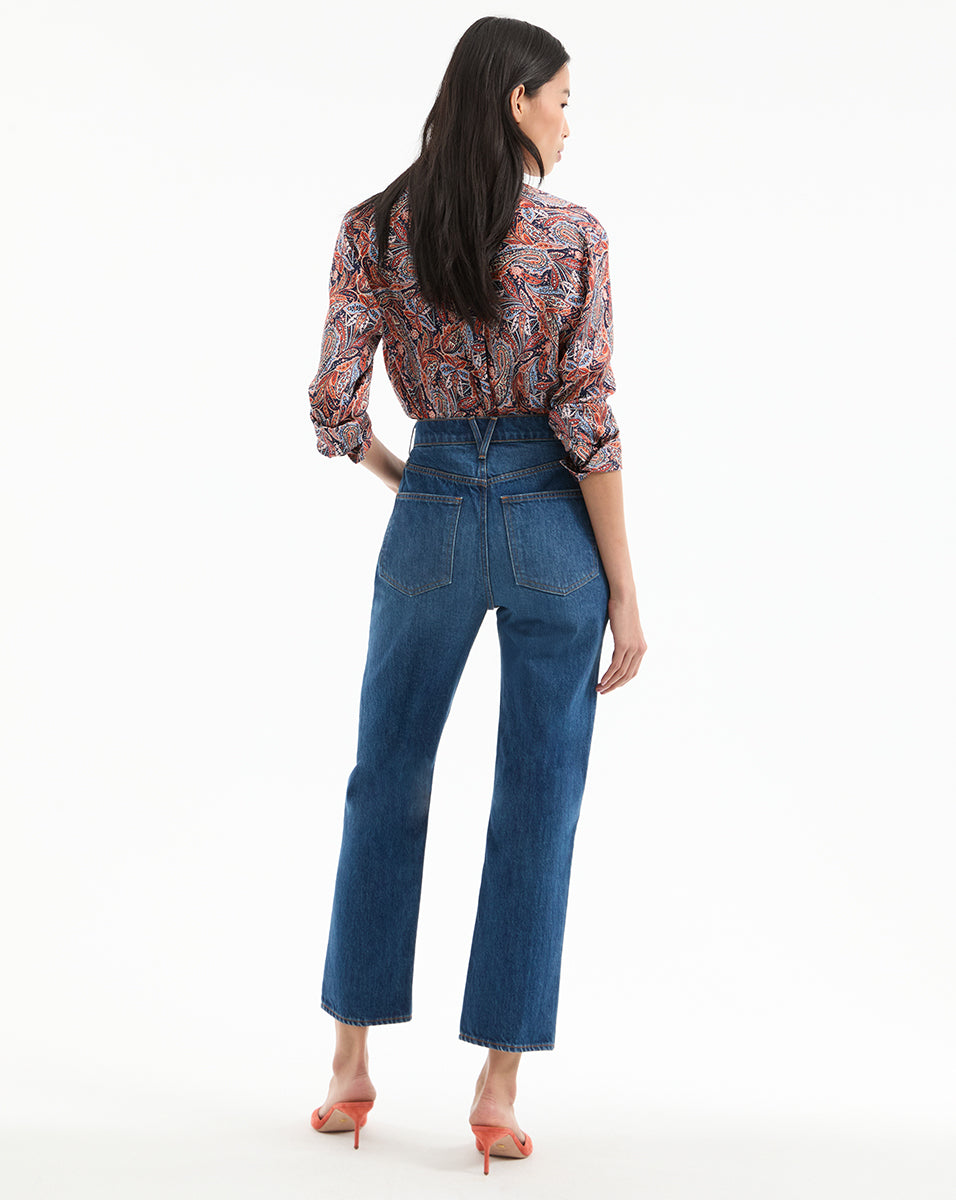 Veronica Beard Daniela Straight-Leg Jean - Bright Blue