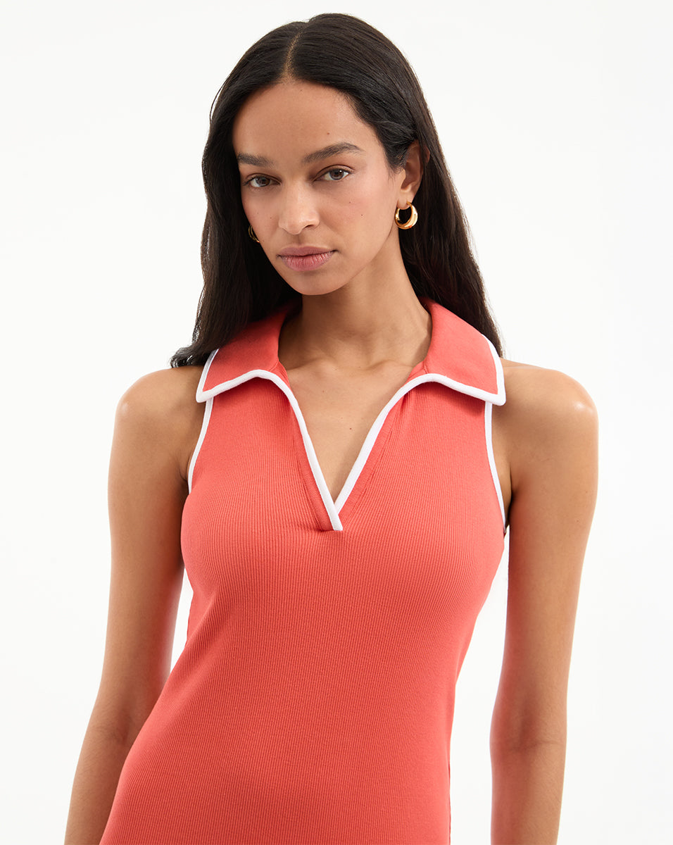 Veronica Beard Darien Midi Dress - Persimmon