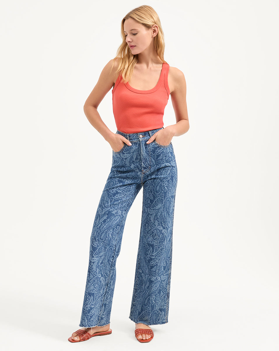 Veronica Beard Birke Scoopneck Tank Top - Persimmon