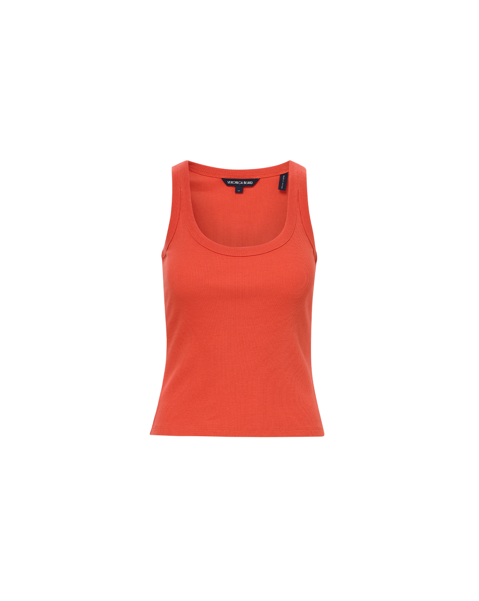 Veronica Beard Birke Scoopneck Tank Top - Persimmon