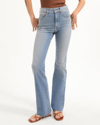 Veronica Beard Cameron Raw Hem Bootcut Jean - Riviera Breeze