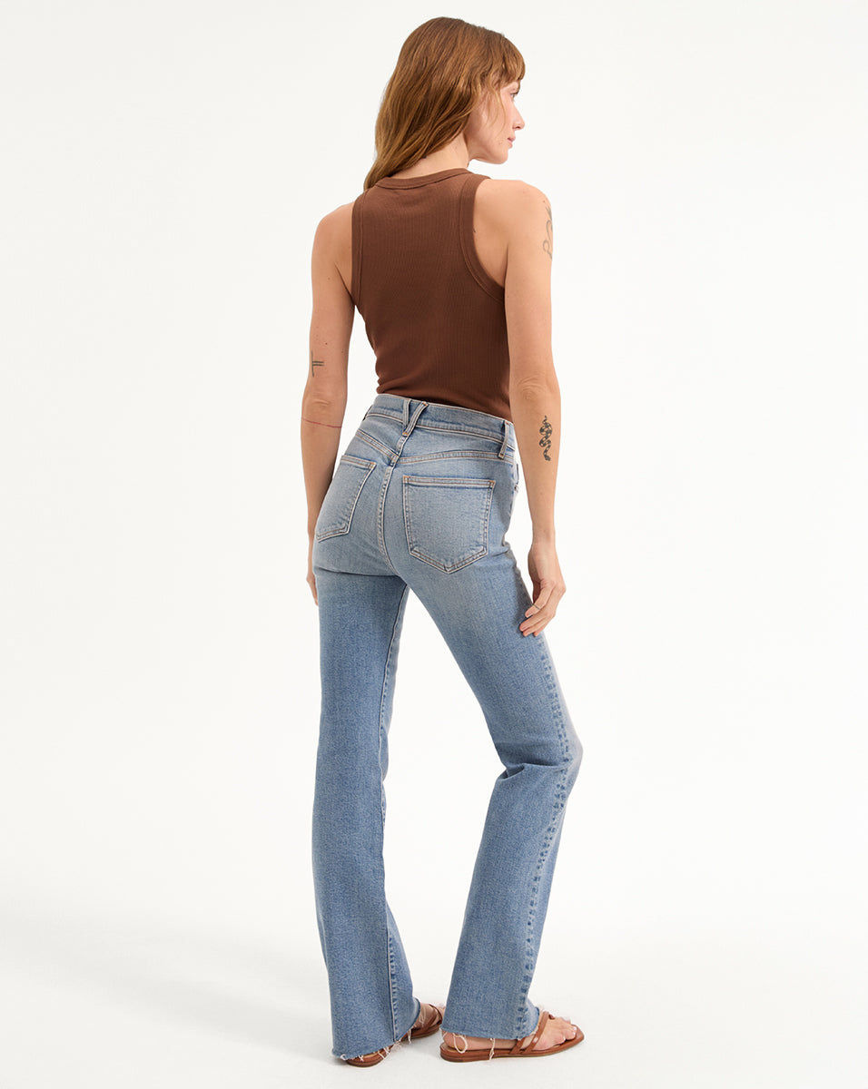 Veronica Beard Cameron Raw Hem Bootcut Jean - Riviera Breeze