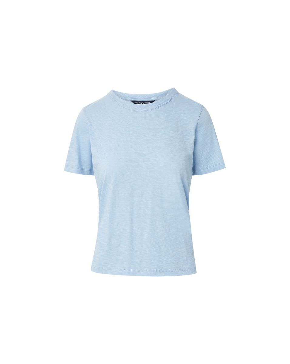 Veronica Beard Carla Cotton Crewneck T-Shirt - Bluebell