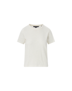 Veronica Beard Carla Cotton Crewneck T-Shirt Ecru