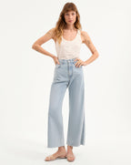 Veronica Beard Harrison Cotton Henley Tank Top - Ecru
