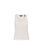 Veronica Beard Harrison Cotton Henley Tank Top - Ecru