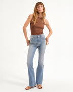 Veronica Beard Jordyn Cropped Tank Top - Light Chicory