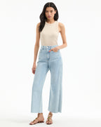Veronica Beard Jordyn Cropped Tank Top - Limestone