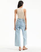 Veronica Beard Jordyn Cropped Tank Top - Limestone