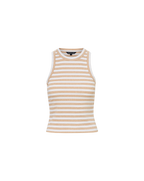 Veronica Beard Jordyn Cropped Tank Top Khaki/White