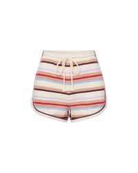 Veronica Beard Mulberry Striped Shorts Stone Khaki Multi