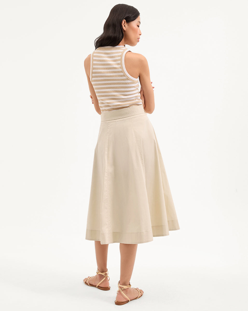 Veronica Beard Facia A-Line Midi Skirt - Limestone