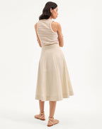Veronica Beard Facia A-Line Midi Skirt - Limestone