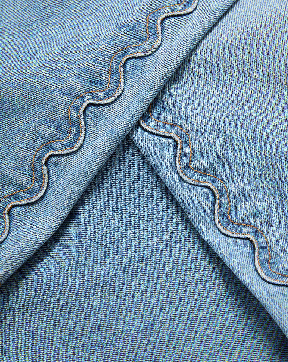 Veronica Beard Taylor Scalloped Wide-Leg Jean - Nova