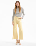 Veronica Beard Taylor Cropped Wide-Leg Jean - Chamomile