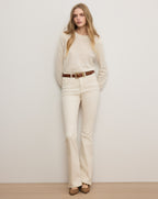 Veronica Beard Nelia Cashmere Pullover | Button Accent - Ivory