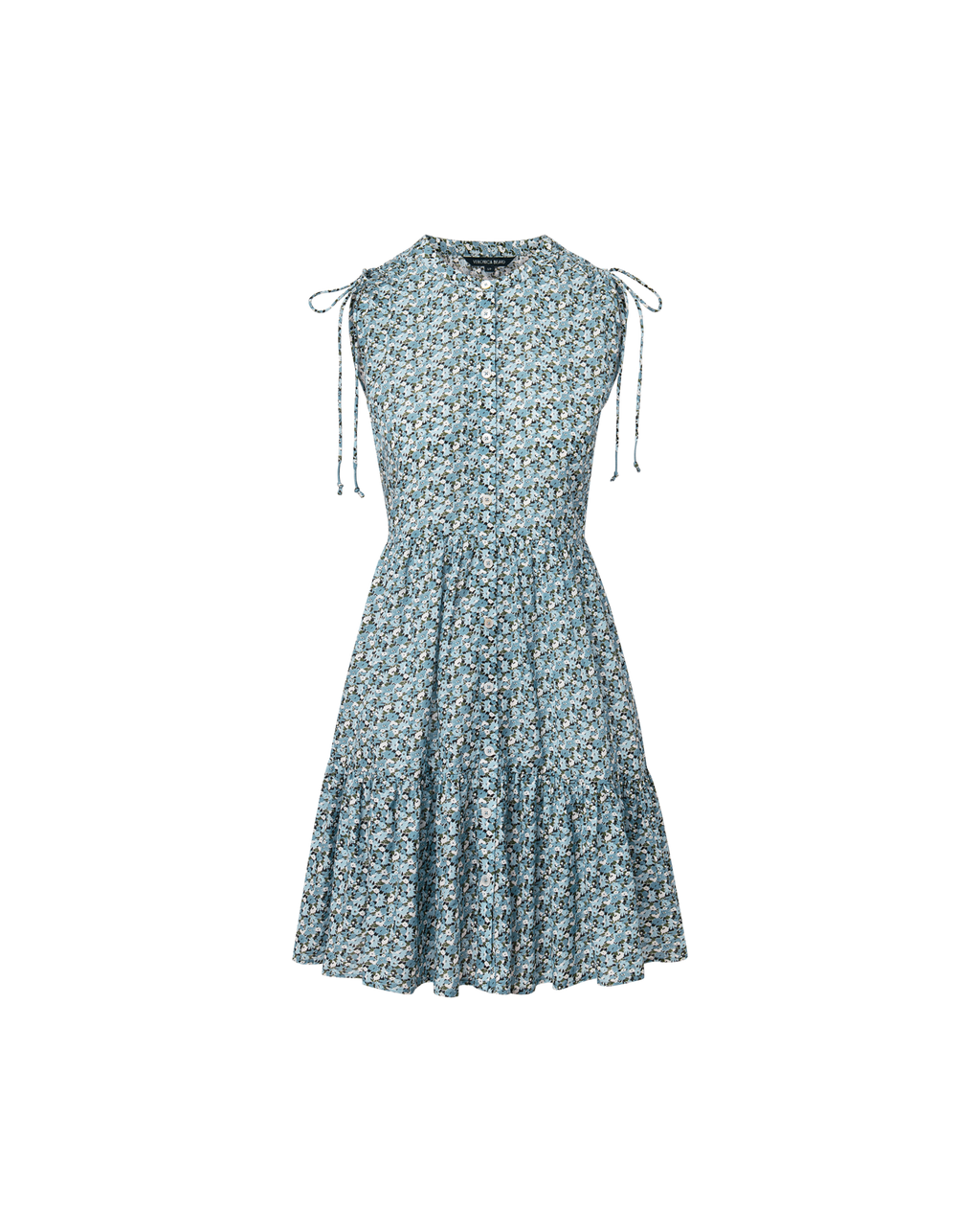 Veronica Beard Yulianna Floral Mini Dress Lake Mist Multi