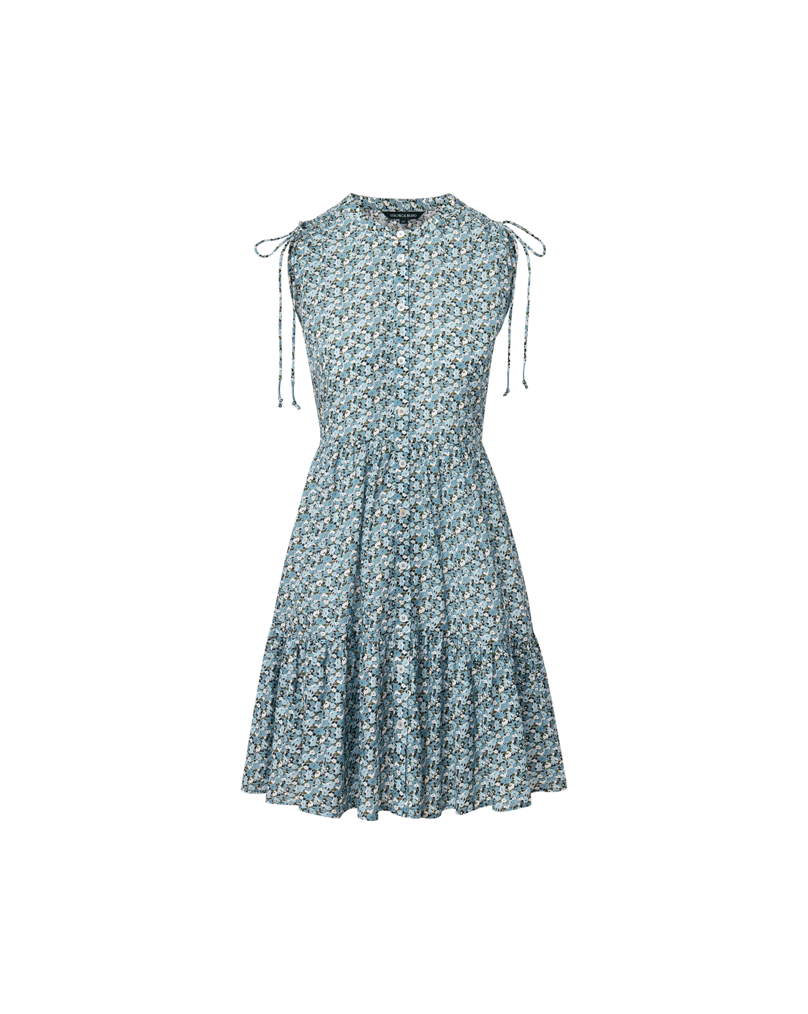 Veronica Beard Yulianna Floral Mini Dress Lake Mist Multi