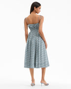Veronica Beard Millie Floral Midi Dress - Lake Mist Multi