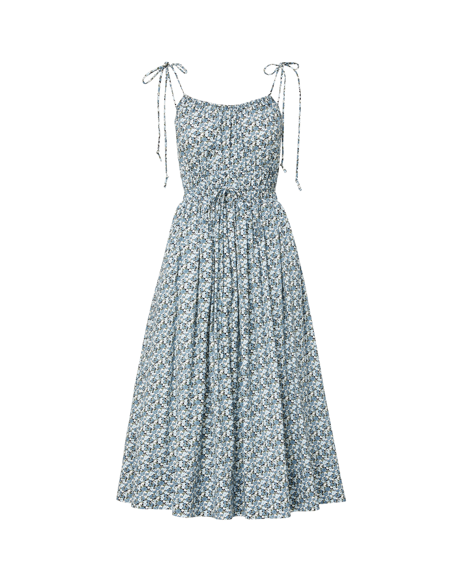 Veronica Beard Millie Floral Midi Dress - Lake Mist Multi