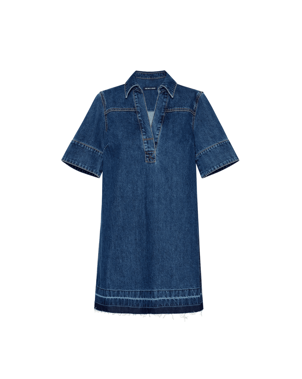 Veronica Beard Felice Denim Mini Dress - Stoned Bright Blue