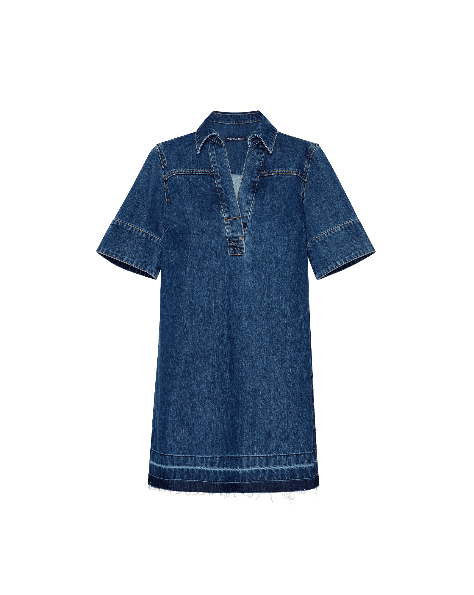 Veronica Beard Felice Denim Mini Dress - Stoned Bright Blue
