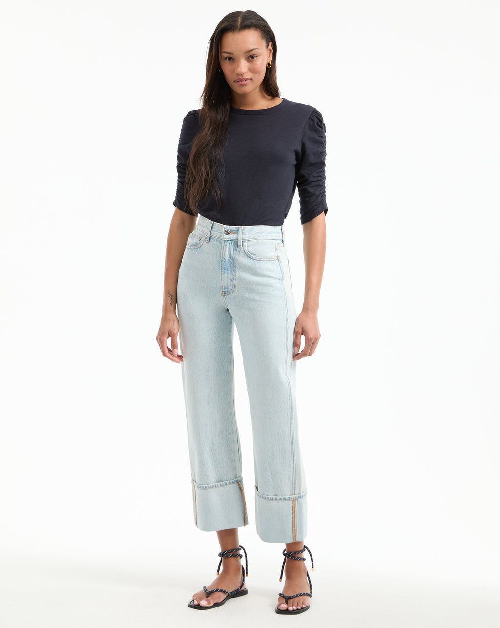 Veronica Beard Dylan Straight-Leg Jean - Pale Stone