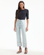 Veronica Beard Dylan Straight-Leg Jean - Pale Stone