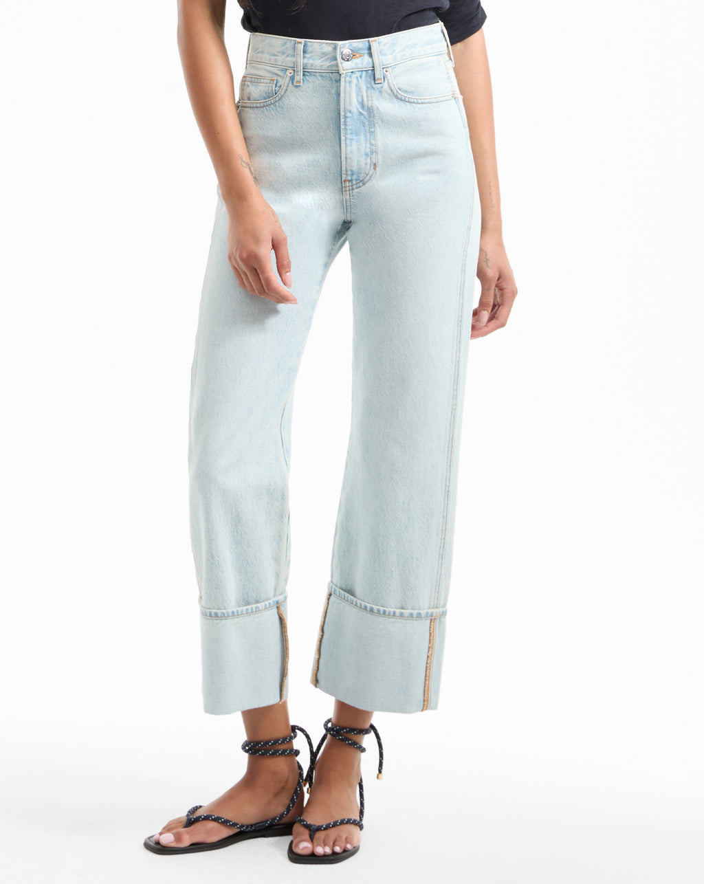 Veronica Beard Dylan Straight-Leg Jean - Pale Stone