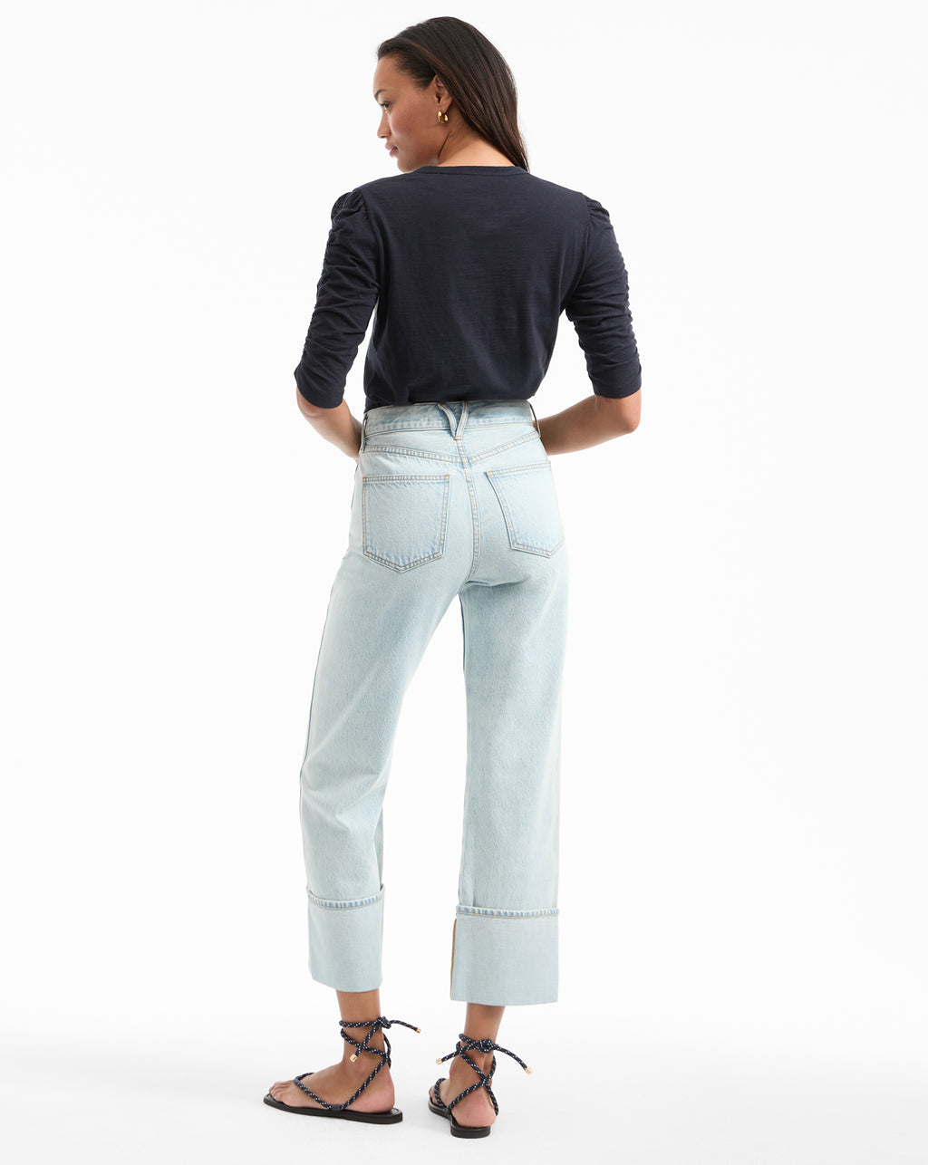Veronica Beard Dylan Straight-Leg Jean - Pale Stone