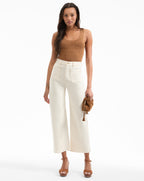 Veronica Beard Grant Wide-Leg Jean - Ecru