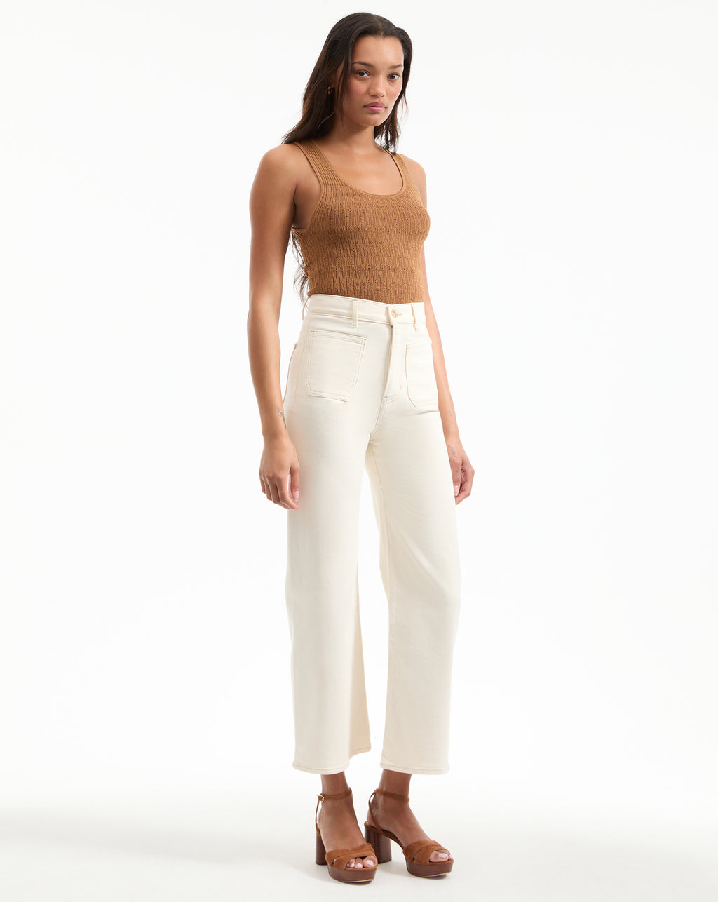 Veronica Beard Grant Wide-Leg Jean - Ecru