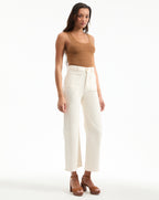 Veronica Beard Grant Wide-Leg Jean - Ecru